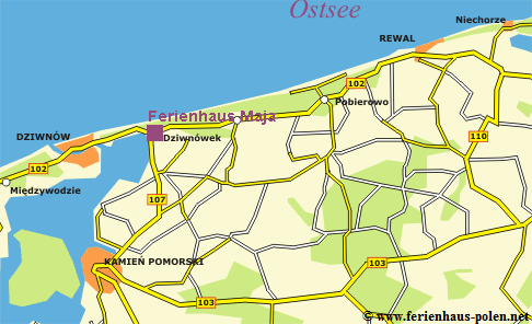 Ferienhaus Polen - Ferienhaus Maja in Dziwmowek an der Ostsee / Polen