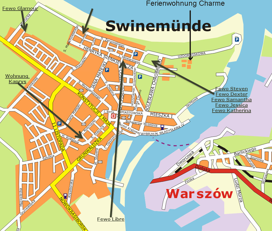 Ferienwohnungen appartements Swinoujscie swinemnde