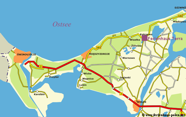 Ferienhaus Polen - Ferienhaus Terra in Kolczewo n�he Wiselka an der Ostsee /Miedzyzdorje (Misdroy)/ Polen