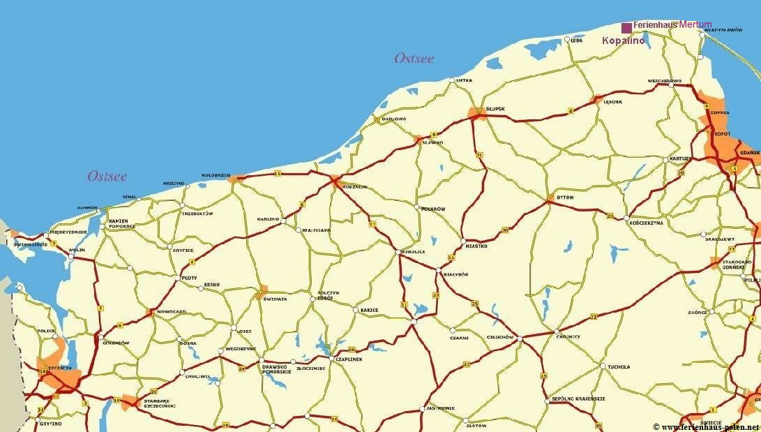Ferienhaus Polen-Ferienhaus Mertum in Kopalino an der Ostsee n�he Danzig (Gdansk) an der Ostsee/Polen