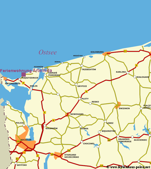 Ferienwohnung Polen - Ferienwohnung  Artemida in Miedzyzdroje (Misdroy) an der Ostsee/Polen