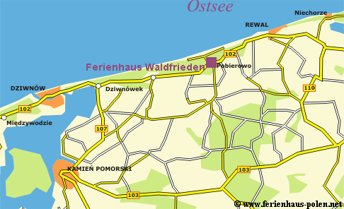 Ferienhaus Polen - Ferienhaus Waldfrieden in Pobierowo an der Ostsee / Polen
