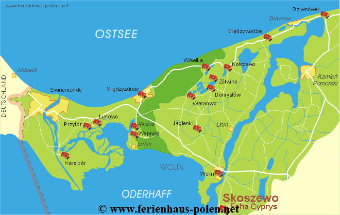 Ferienhaus Polen - Ferienhaus Cyprys in Skoszewo nhe Wolin an der  Ostsee/Polen