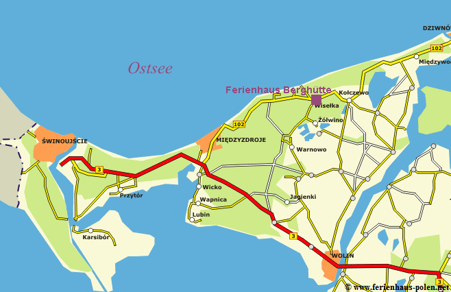 Ferienhaus Polen - Ferienhaus Bergh�tte in Wiselka n�he Miedzyzdroje / Misdroy an der Ostsee/ Polen
