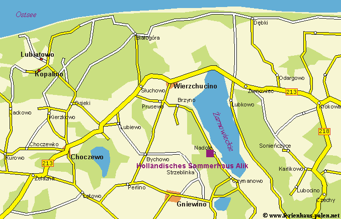 Ferienhaus Polen - Hollndisches Sommerhaus Alik am Zarnowieckie-See nahe Danzig an der Ostsee / Pole