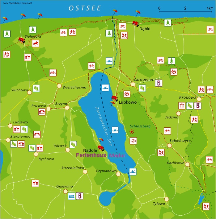 Ferienhaus Polen - Ferienhaus Madur in Nadole am Zarnowieckie-See nahe Danzig an der Ostsee / Polen